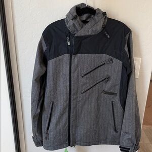 Volcom Two-Tone Gray & Black Ski Jacket with Hood
